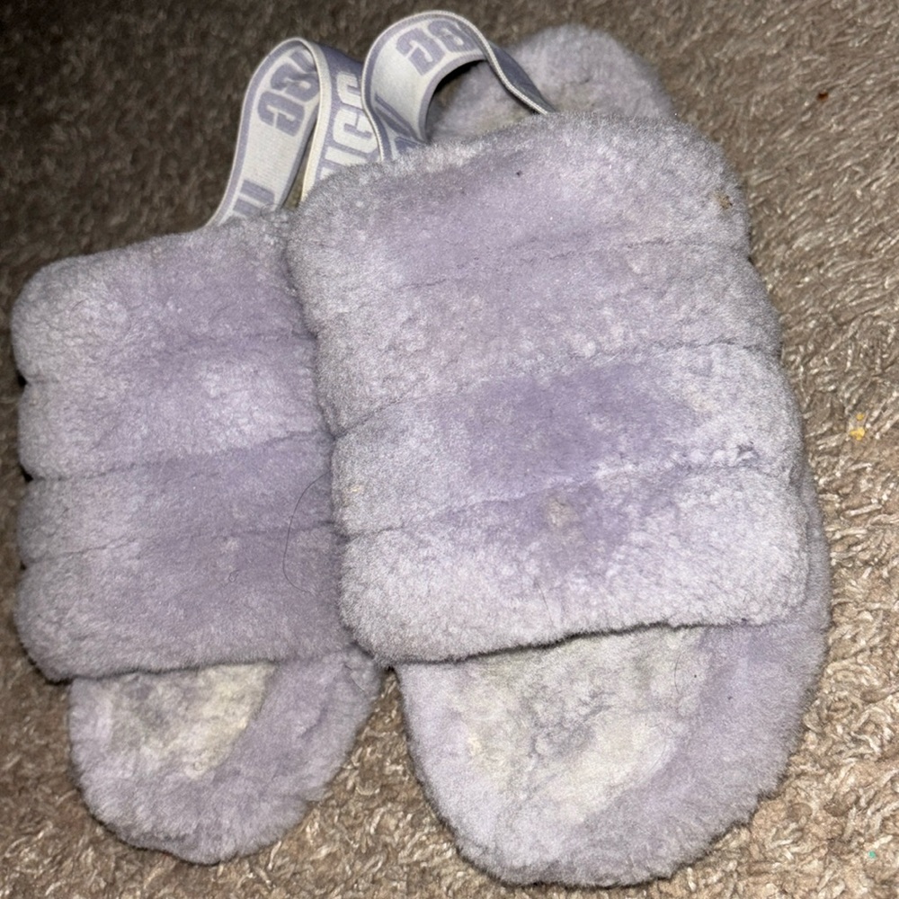 UGG fluff yeah purple slippers